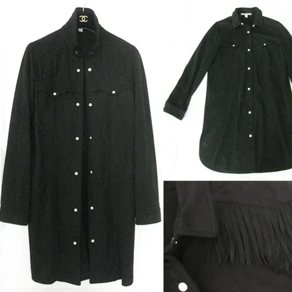 ZARA black suede shirt coat - Picture 2 of 11